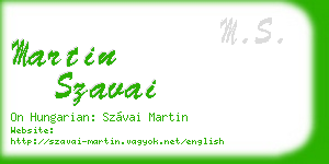 martin szavai business card
