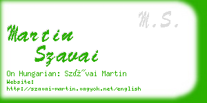 martin szavai business card